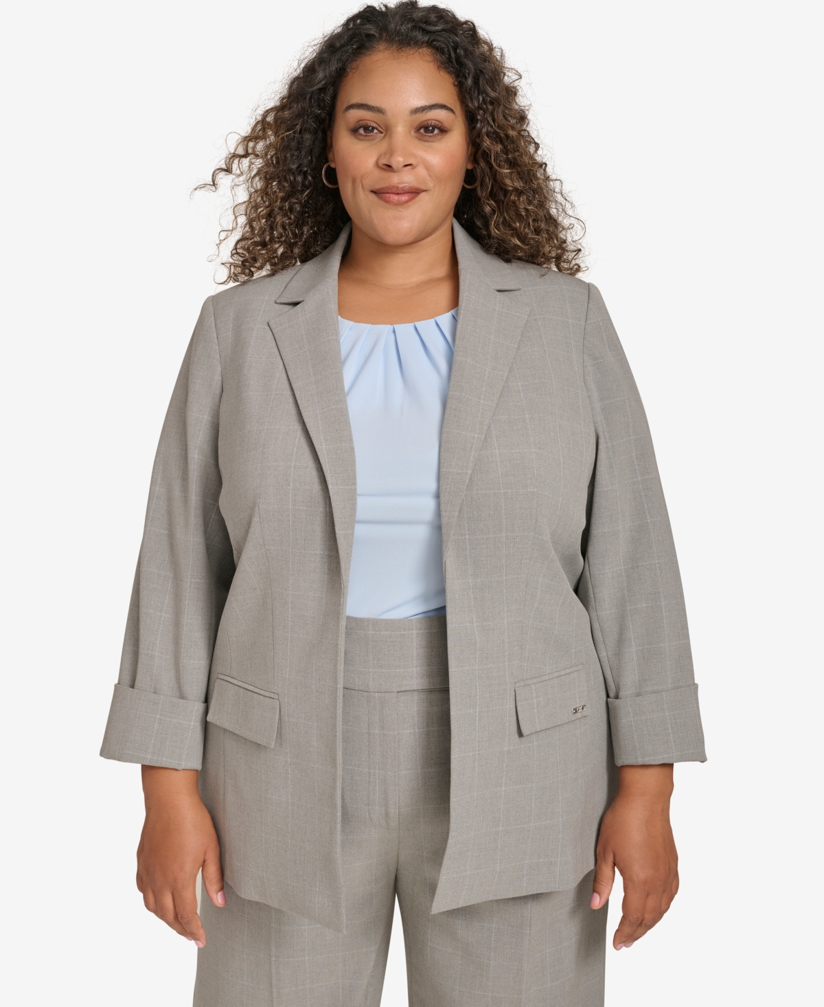 CALVIN KLEIN PLUS SIZE OPEN-FRONT BLAZER 