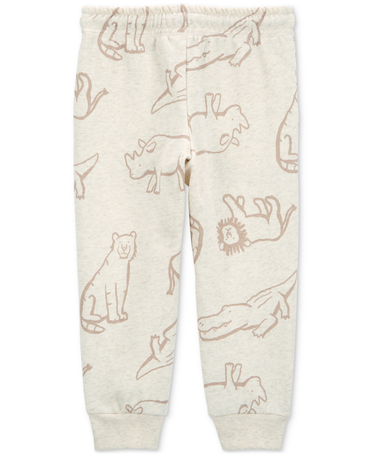 Carter's Toddler Boys Pull-on Animal Print Fleece Pants In Beige