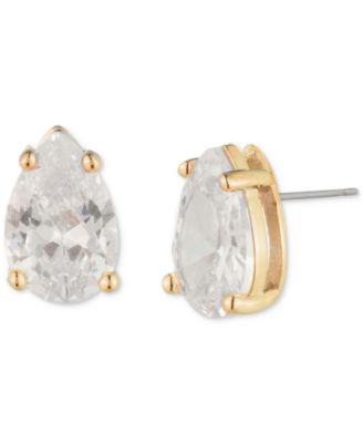 Givenchy - Gold-Tone Crystal Pear-Shaped Claw-Set Solitaire Stud Earrings