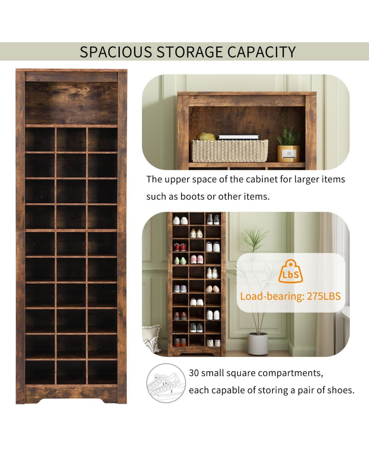 Slickblue 30-Shoe Cubby Console Stylish Shoe Storage with Modern Design for Entryway and Closet Organization
