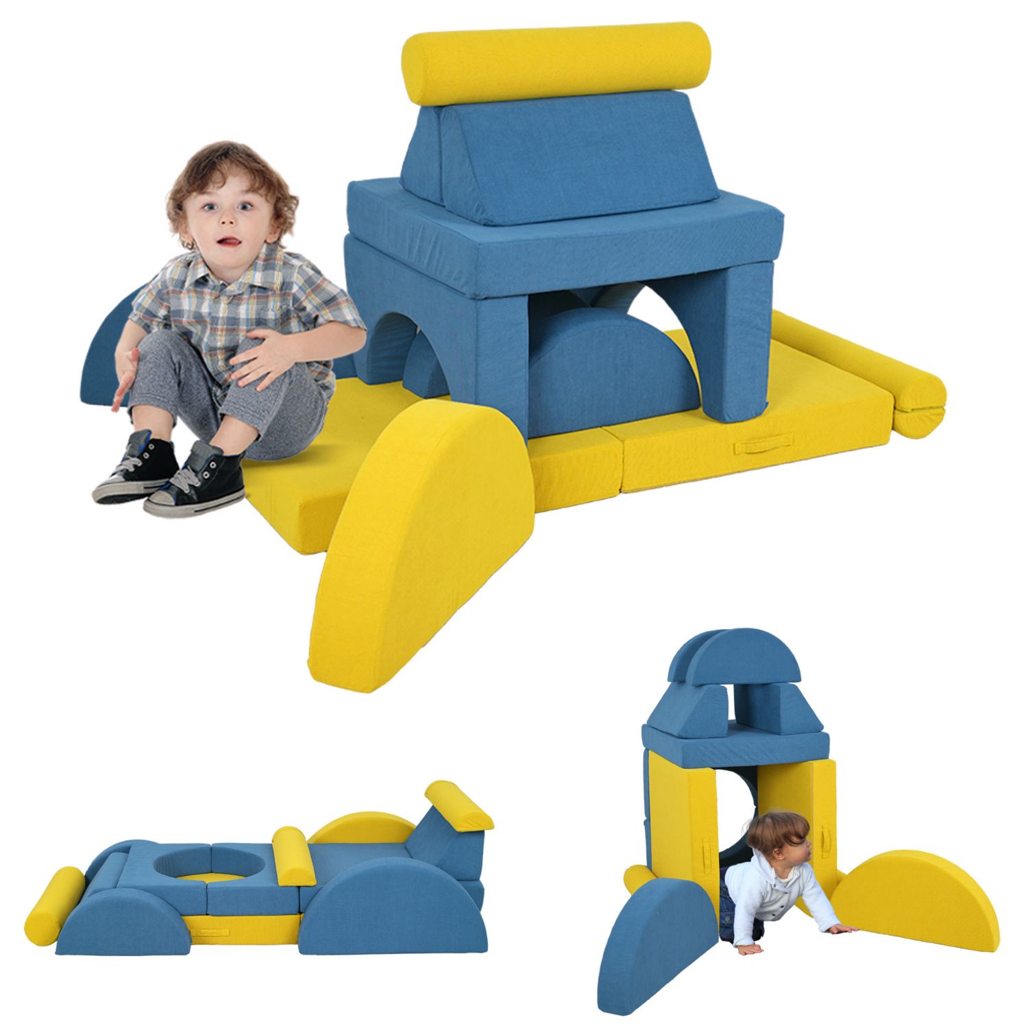 Kids Foam Climbing Blocks, 14 Pcs Climbing Toys for Toddlers,