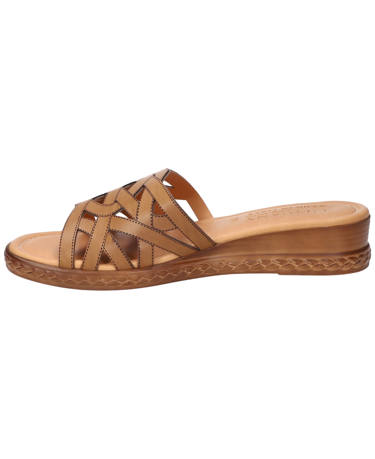 Shop Easy Street Women's Edda Wedge Heel Sandals In Cognac