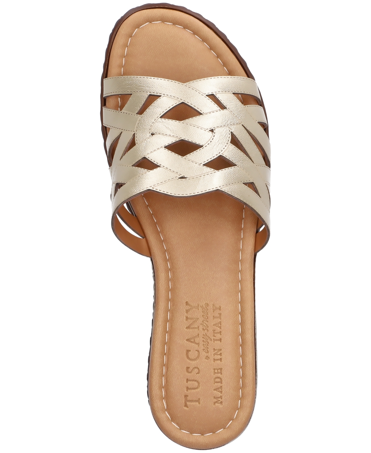 Easy Street Women's Edda Wedge Heel Sandals In Champagne