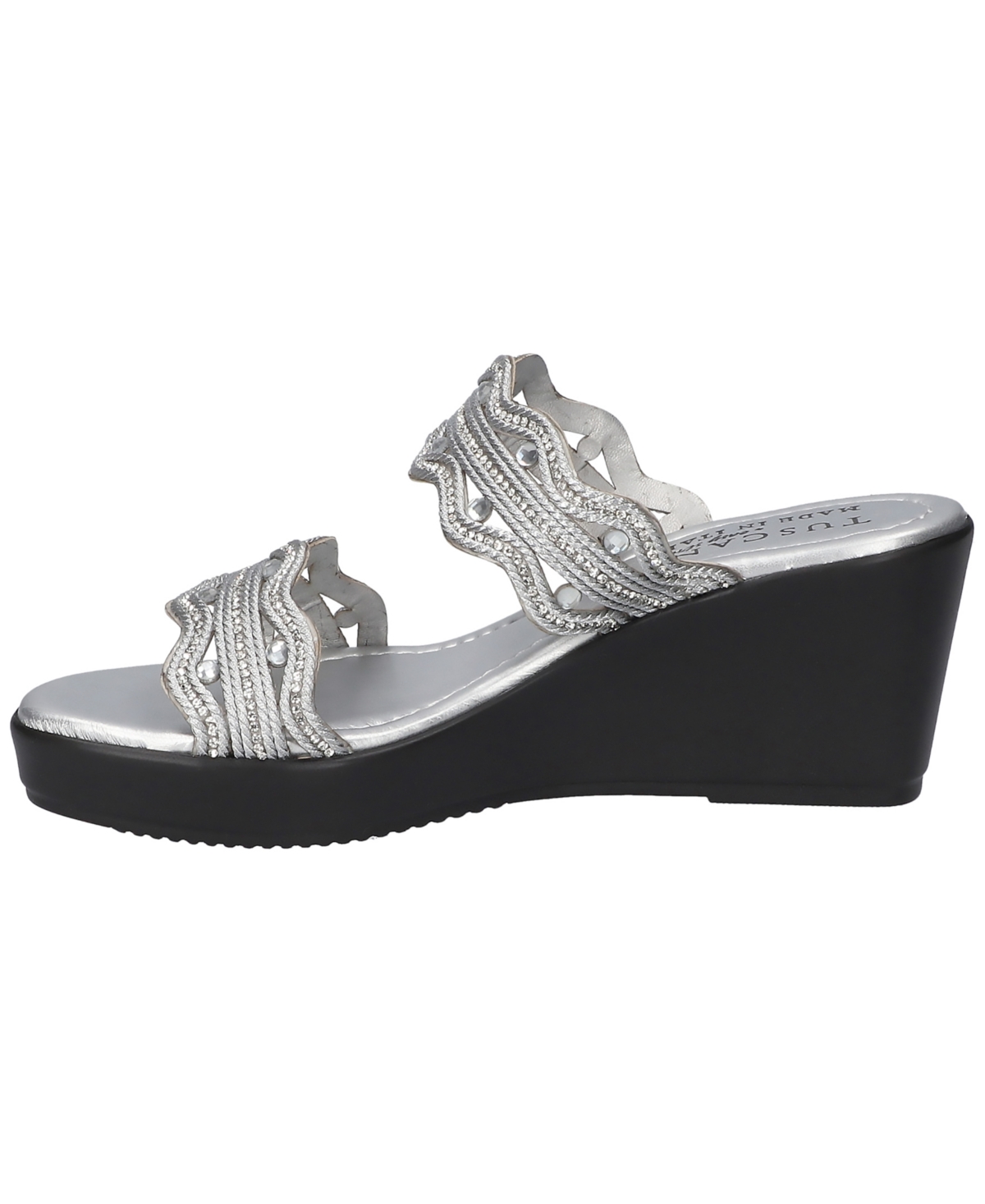 Shop Easy Street Women's Selva Wedge Heel Sandals In Silver