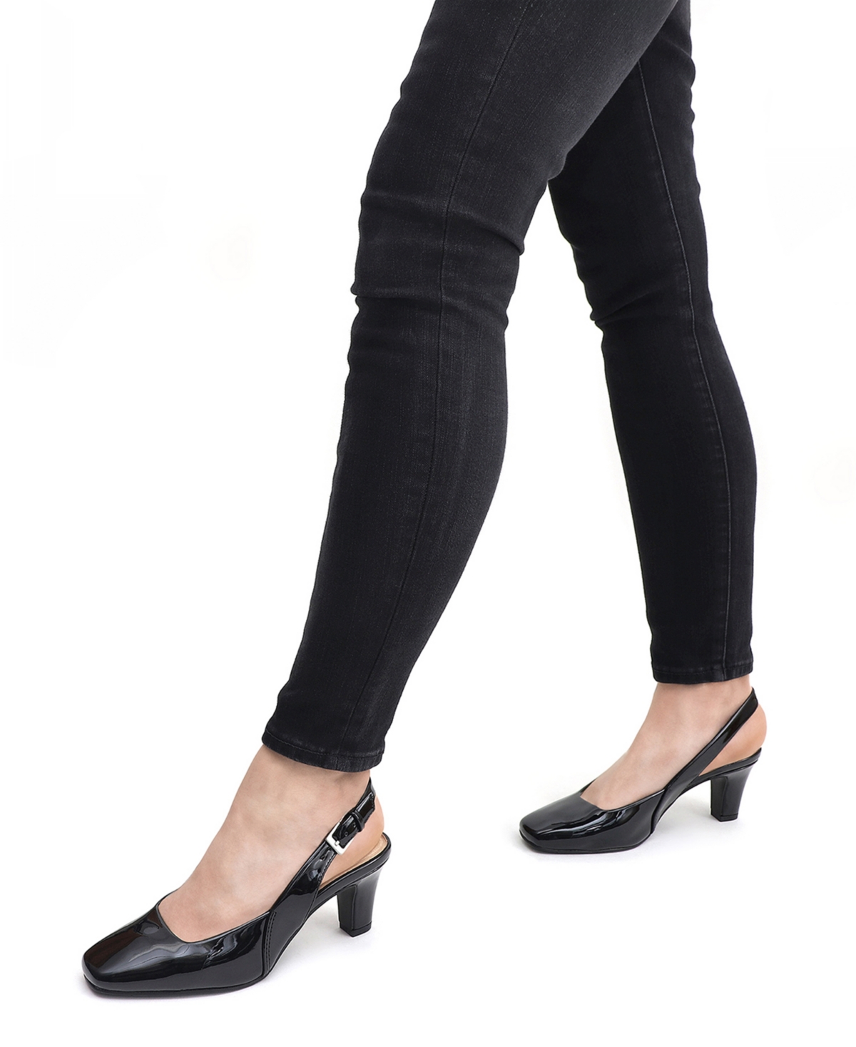 EASY STREET WOMEN'S RITSA SQUARE TOE SLINGBACK PUMPS 