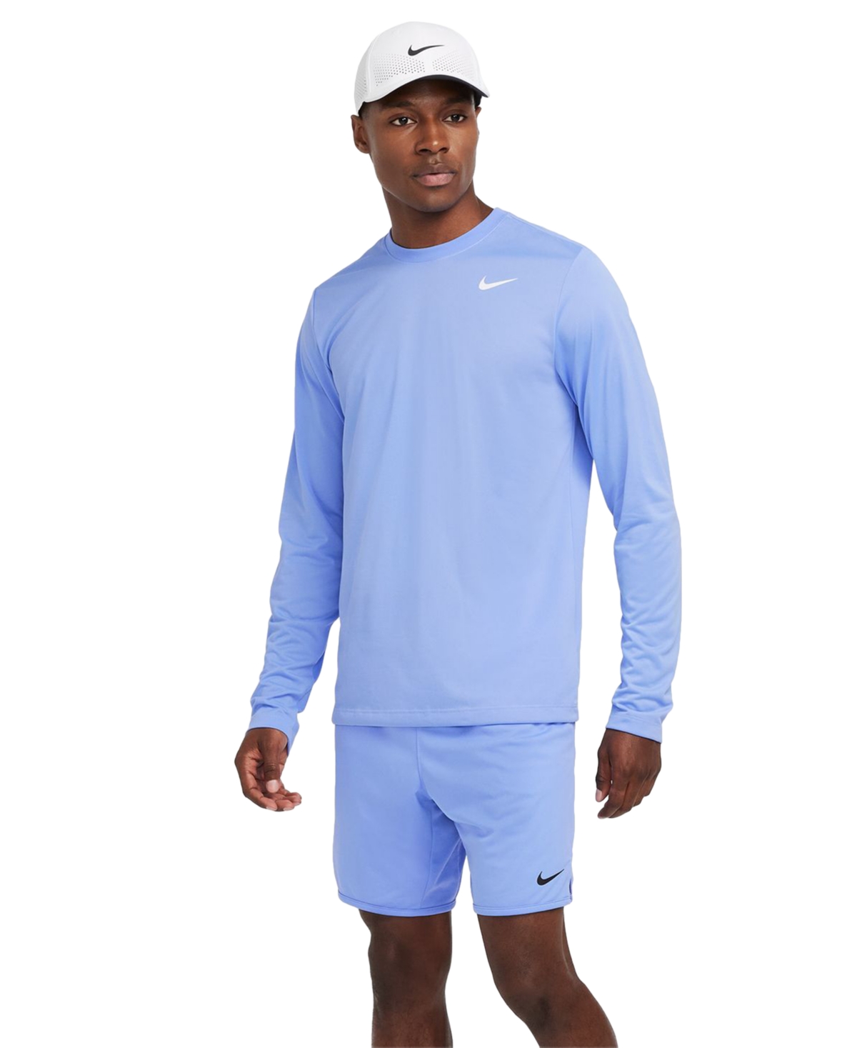 Nike Men's Relaxed-Fit Long-Sleeve Fitness T-Shirt -whi