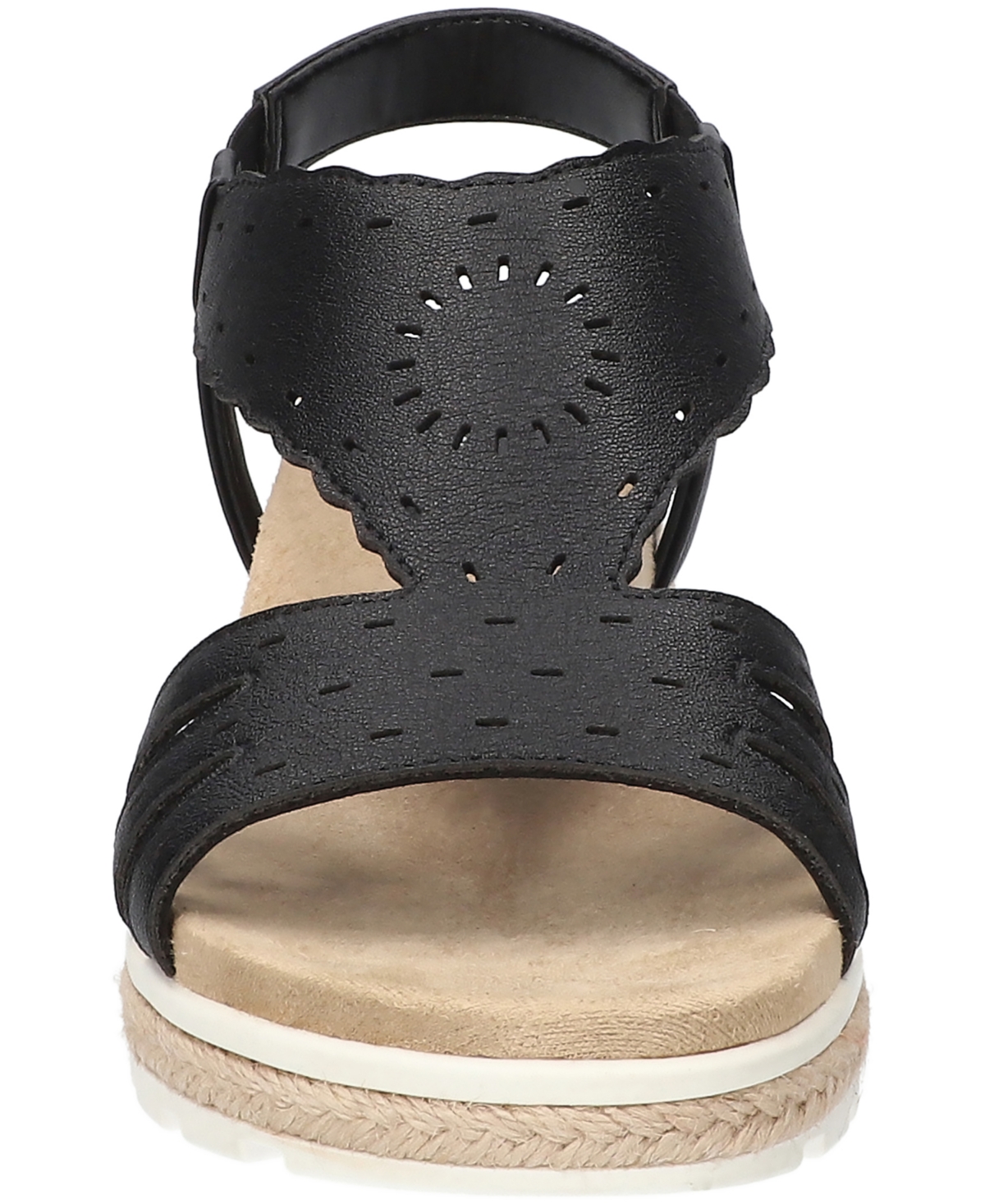 Easy Street Women's Fran Wedge Heel Sandals In Black