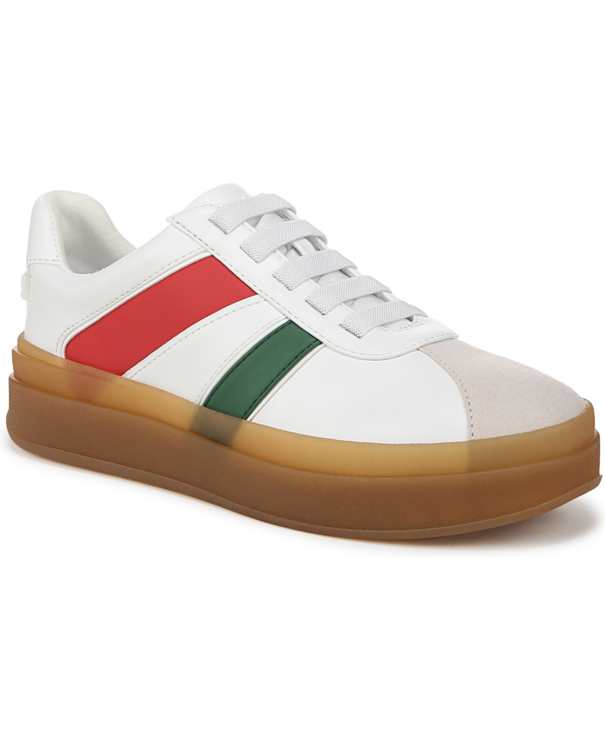 Franco Sarto Women's Vinto Lace Up Platform Sneakers In Red,green,white Faux Leather