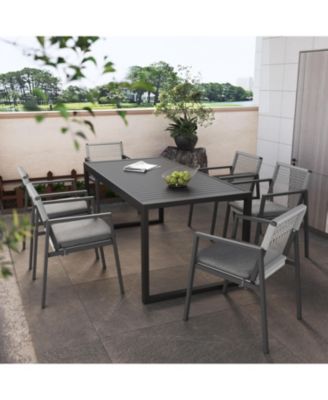 Streamdale 6-Piece Aluminum Dining Set, Gray and Black