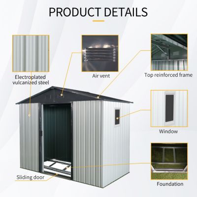  Metal Storage Shed with Window (8' x 4)