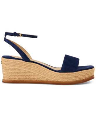 Lauren Ralph Lauren レオナ プラットフォーム ウェッジサンダル Amazon.com | Lauren Ralph Lauren Leona Suede Espadrille