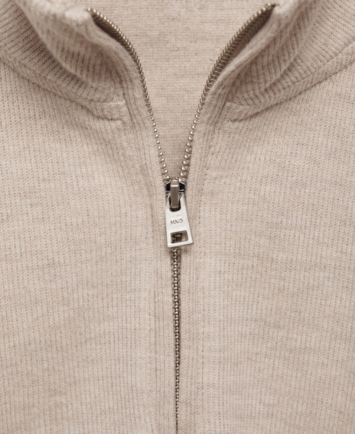 Mango Knit Cotton Blend Sweatshirt In Sand
