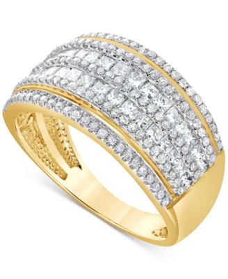 Macy's - Diamond Multi Row Ring (1 ct. t.w.) in 14k Yellow Gold