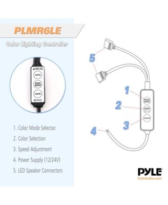 6.5" Waterproof Marine Speakers with LED Lights - 150 Watt, Black