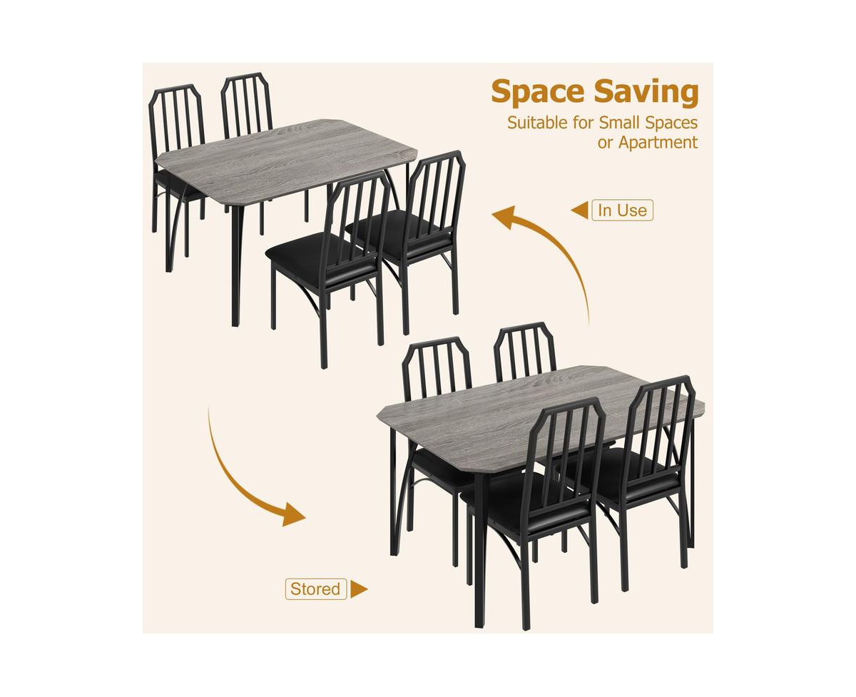 gaomon 5 Pieces Dining Table Set for 4, Dining Room Table Set for 4, Small Kitchen Table for 4 with Upholstered Chairs,Dinner Table Set for 4, Kitchen