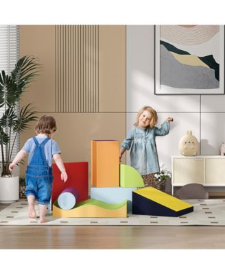 7 Piece Plush Soft Kids Playset, Climb, Crawl, Contemporary