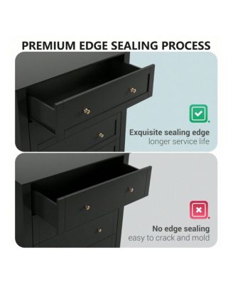 5-Drawer Wood Deep Storage Nickel Handle Modern Chest of Drawers