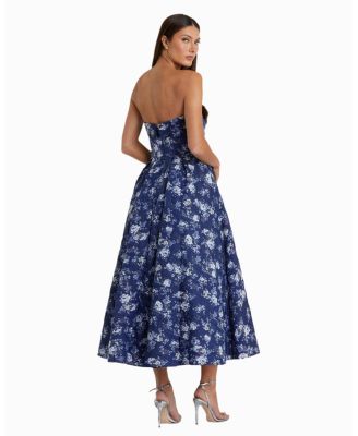 【Mac Duggal】ストラップレスフローラルブロケードミディドレス Mac Duggal Strapless Brocade Midi Dress | Anthropologie