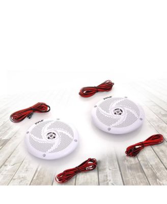 4" Waterproof Marine LED Speakers - 100W, Low-Profile, Blue LED, 2-Way (PLMRS43WL)