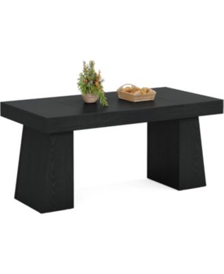 55-Inch MDF & Metal Frame Vintage Wood Grain Finish Rectangular Dining Table