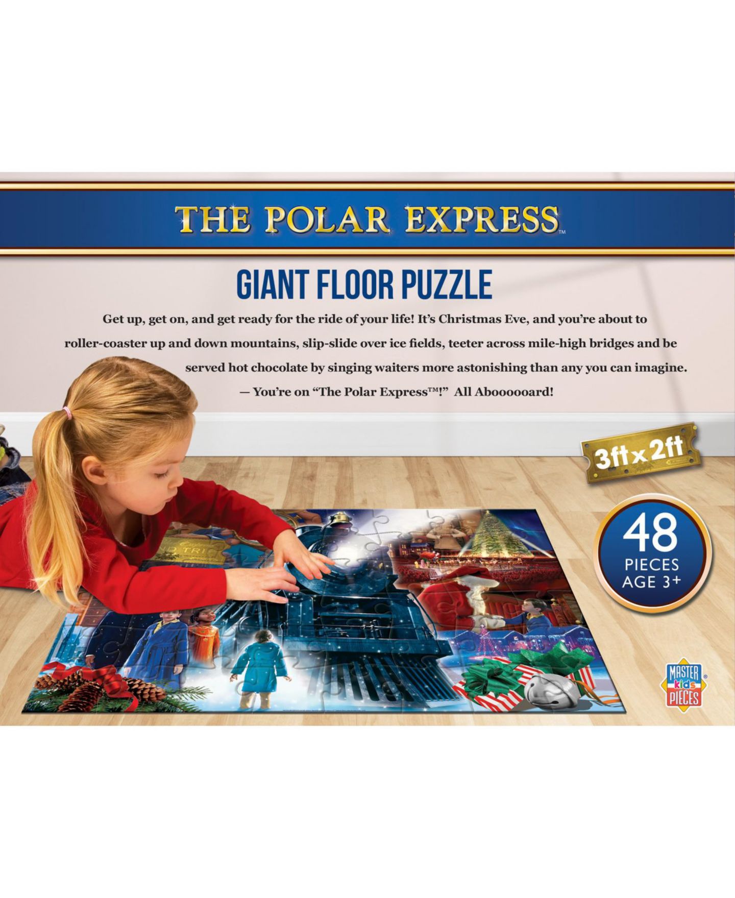 Детский пазл MasterPieces Puzzles The Polar Express 48-Piece Giant Floor Puzzle, Ages 3+ — фото 3
