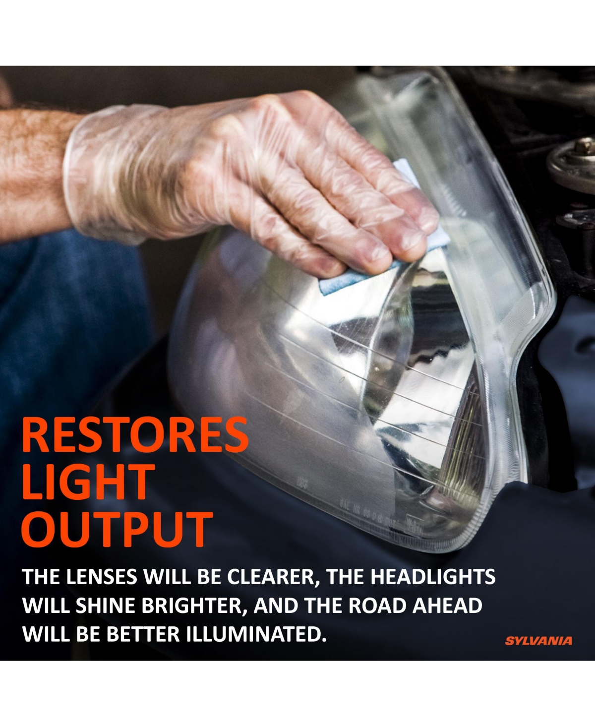 Sylvania Headlight Restoration Kit - 3 Easy Steps to Restore Sun Damaged Headlights with Exclusive Uv Block Clear Coat, Light Output and Beam Pattern