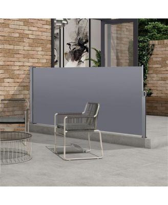 Outdoor Retractable Side Awning Privacy Screen with UV Resistant Waterproof Fabric