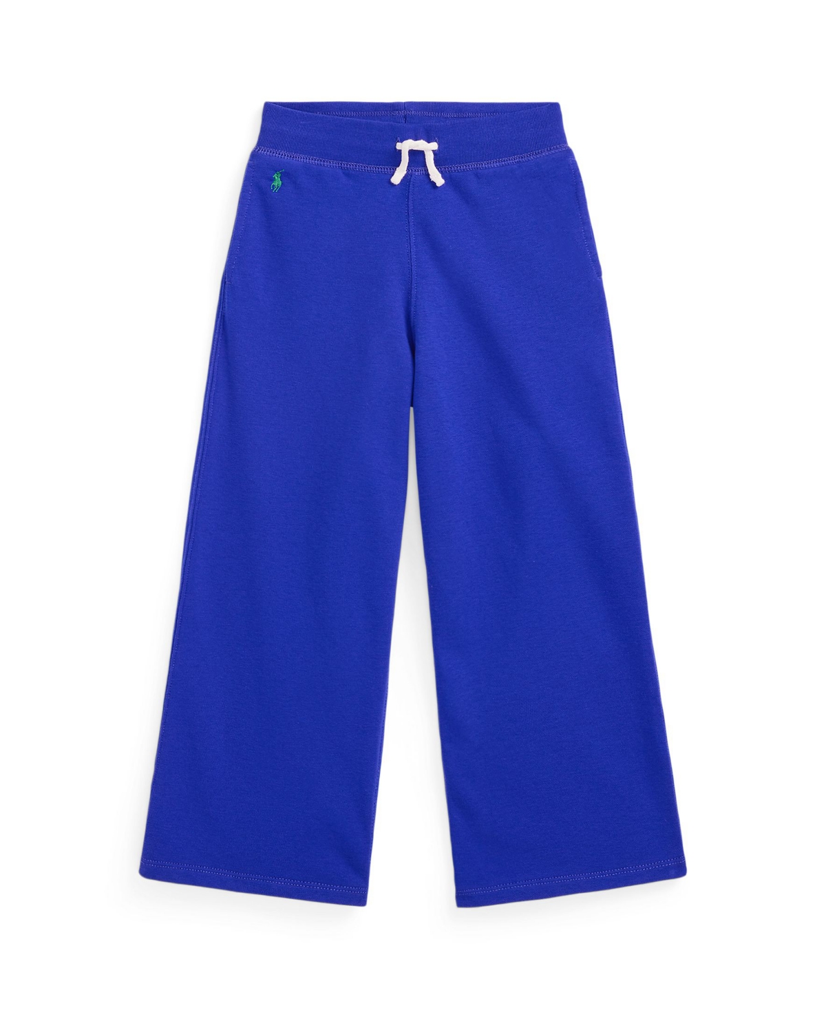 Shop Polo Ralph Lauren Toddler And Little Girls French Terry Wide-leg Sweatpants In Cruise Royal With Stem