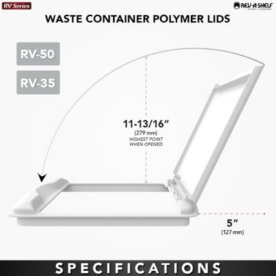 35 qt. Trash Can Replacement Lid, White (Lid Only), RV-35-LID-1