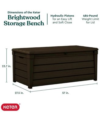 Brightwood Weatherproof Resin Patio Deck Storage Box Bench (2 Pack)