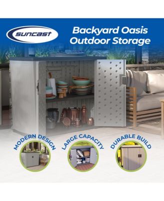 Backyard Oasis 130 Gallon Outdoor Storage Shed Basic Unit, Dove Gray