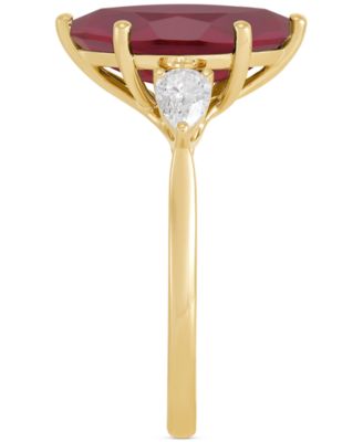Lab Grown Ruby (3-1/3 ct. t.w.) & Lab Grown Diamond (1/2 ct. t.w.) Marquise Ring in 14k Gold (Also in Lab Grown Emerald & Lab Grown Sapphire)