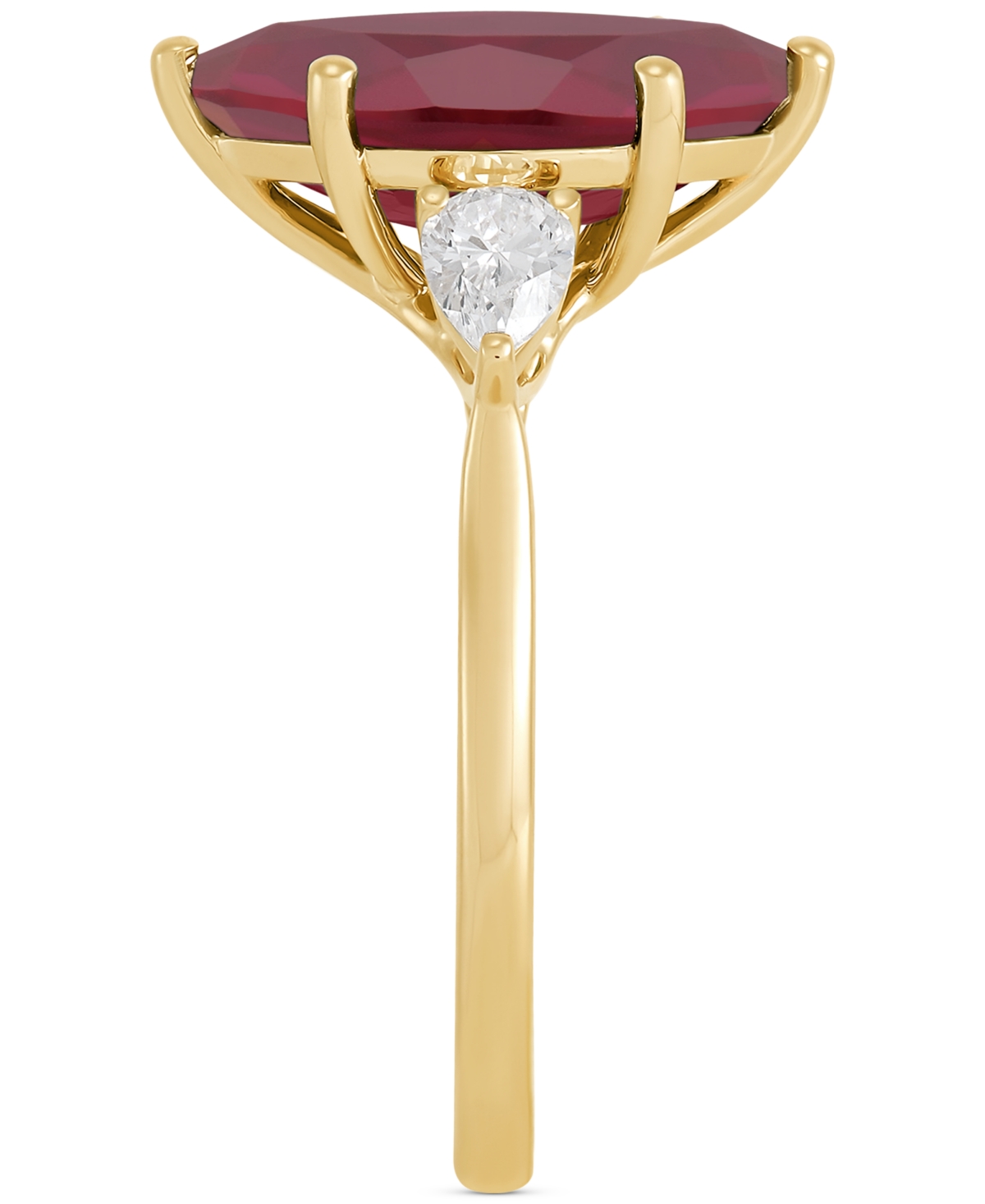 Grown With Love Lab Grown Ruby (3-1/3 Ct. T.w.) & Lab Grown Diamond (1/2 Ct. T.w.) Marquise Ring In 14k Gold (also I In Ruby