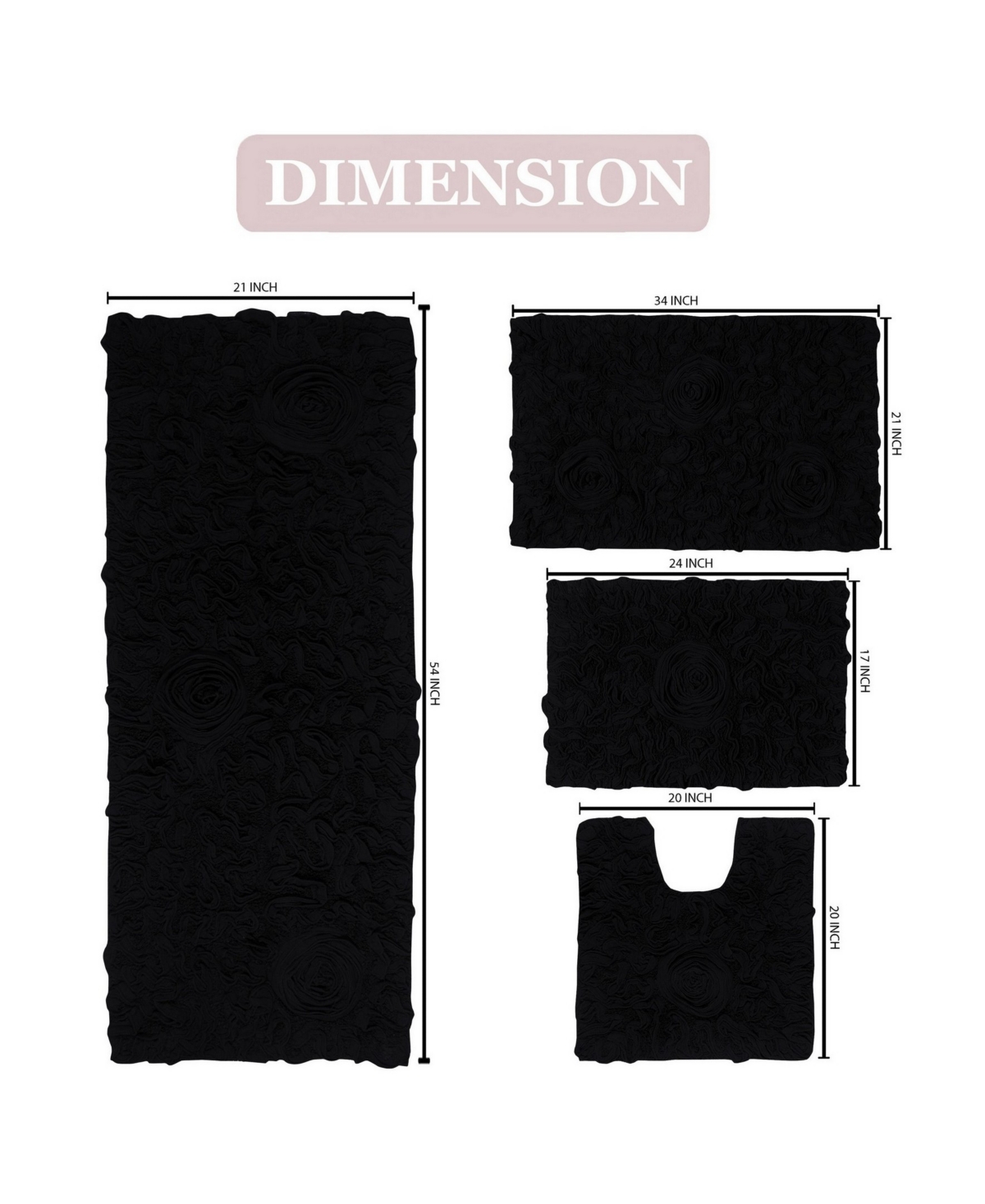 Home Weavers Bell Flower -Pc. Bath Rug Set