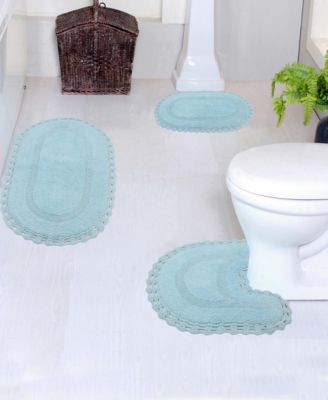 Hampton Crochet Reversible 3-Pc. Bath Rug Set