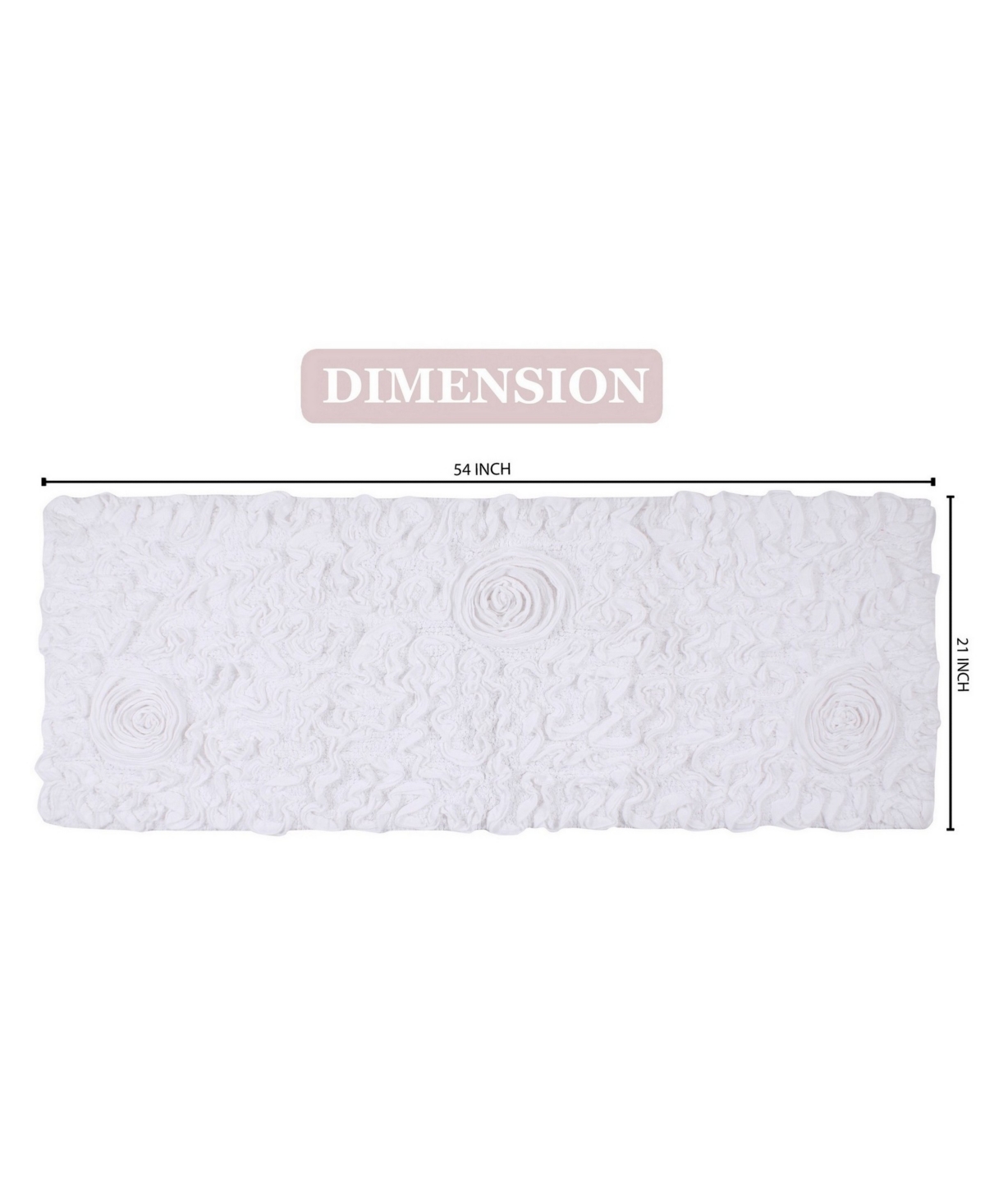 Home Weavers Bell Flower Runner Bath Rug, 21" X 54" In White