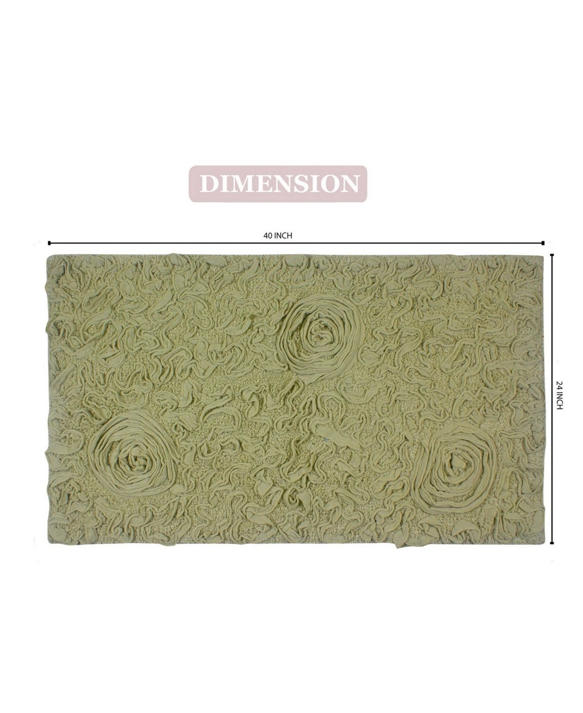 Home Weavers Bell Flower Bath Rug, 24" X 40" In Green