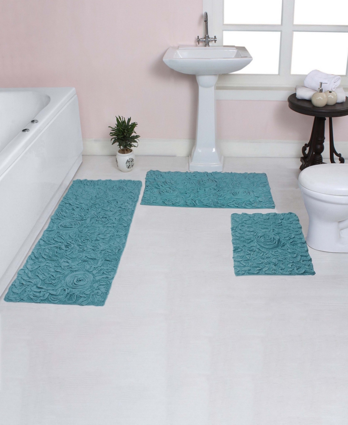 Home Weavers Bell Flower -Pc. Bath Rug Set