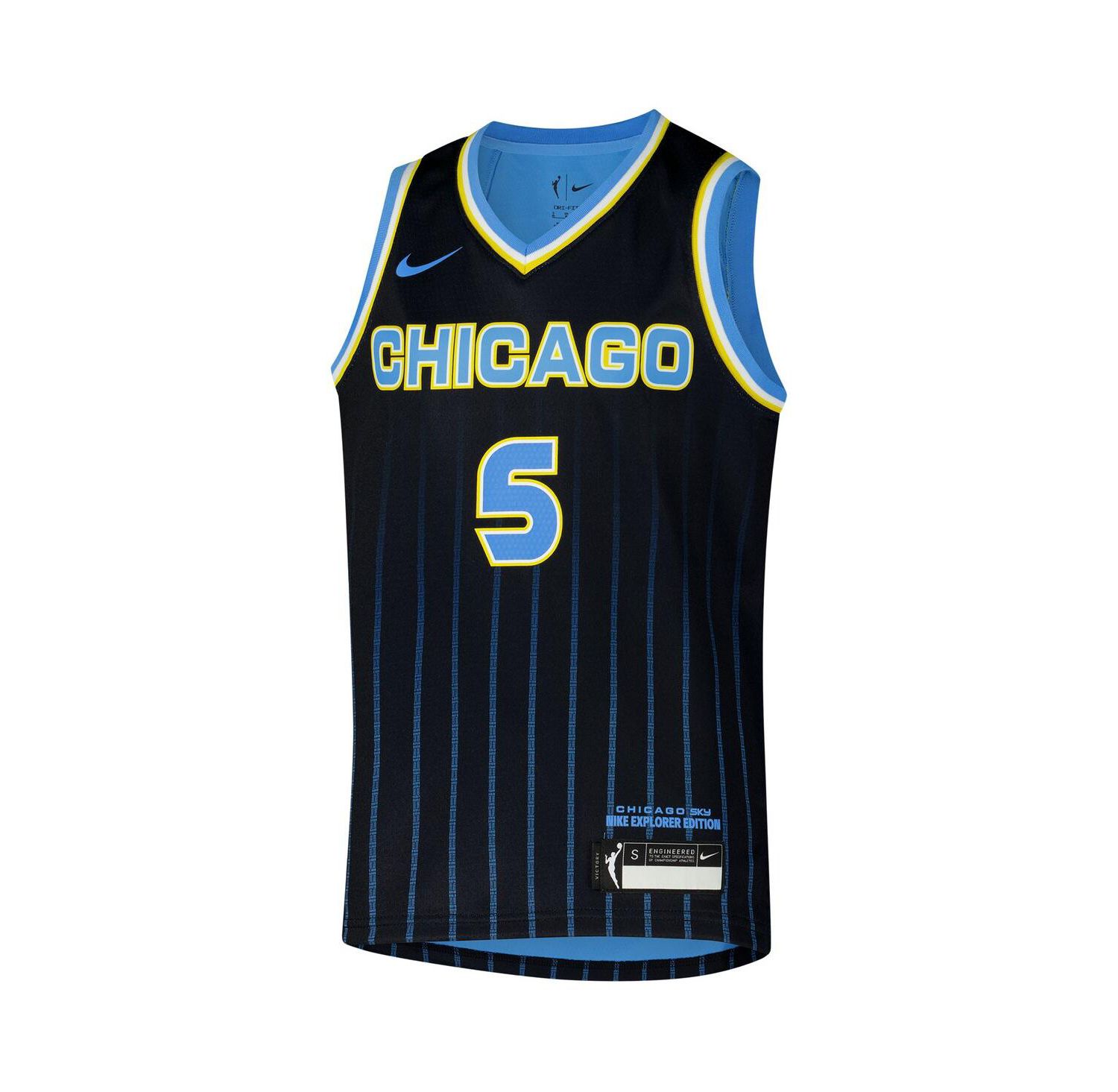Big Boys and Girls Angel Reese Black Chicago Sky 2024 WNBA Draft Explorer Edition Victory Player Jersey