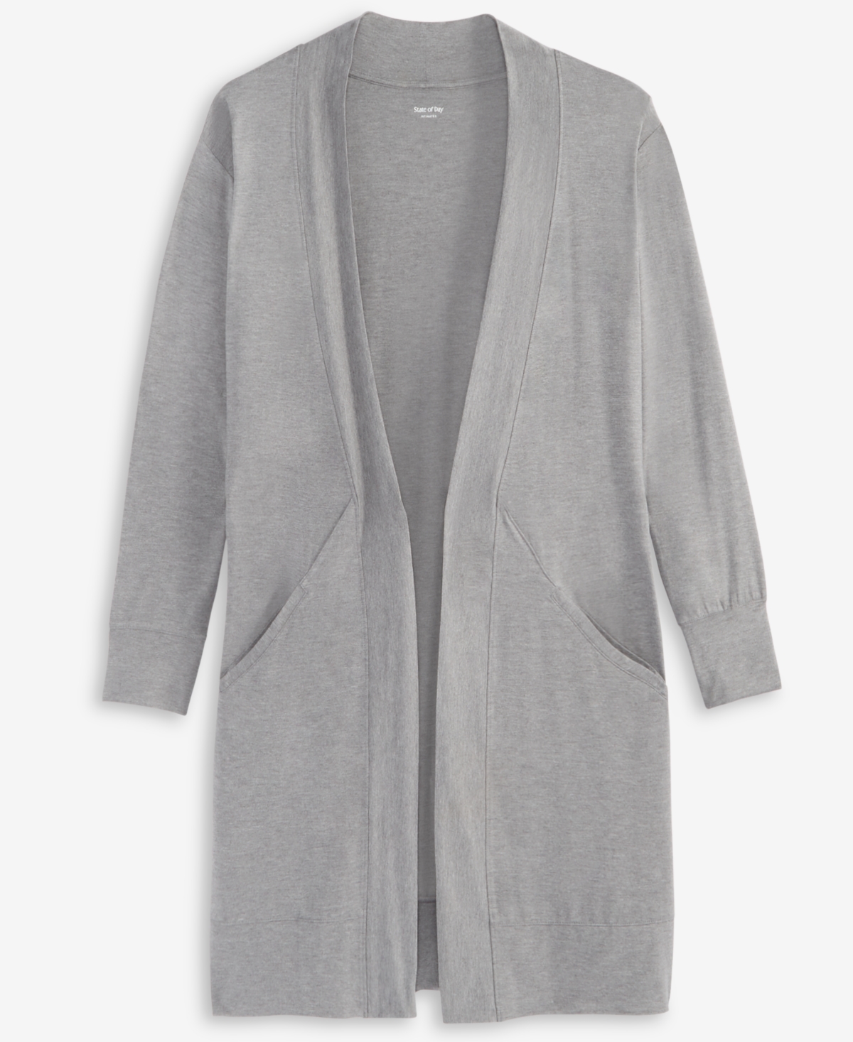 State Of Day Women's Knit Layering Wrap, Exclusively At Macy's In Pewter Heather