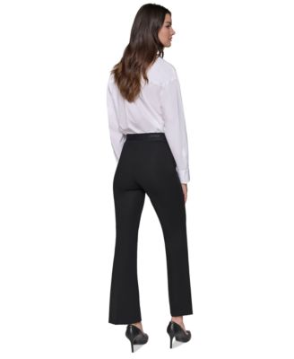 Petite Mid-Rise Logo-Waistband Pants 