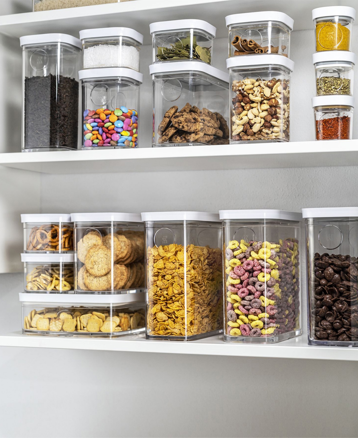 Zwilling Cube 12-piece Small And Medium Food Storage Set With Vaccum Pump In Transparent-white