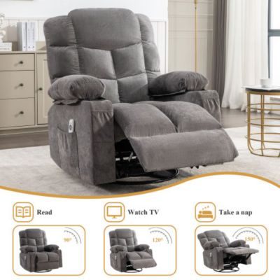 Recliner Chair Rocking Chairs for Adults with a Manual Massage and Heat