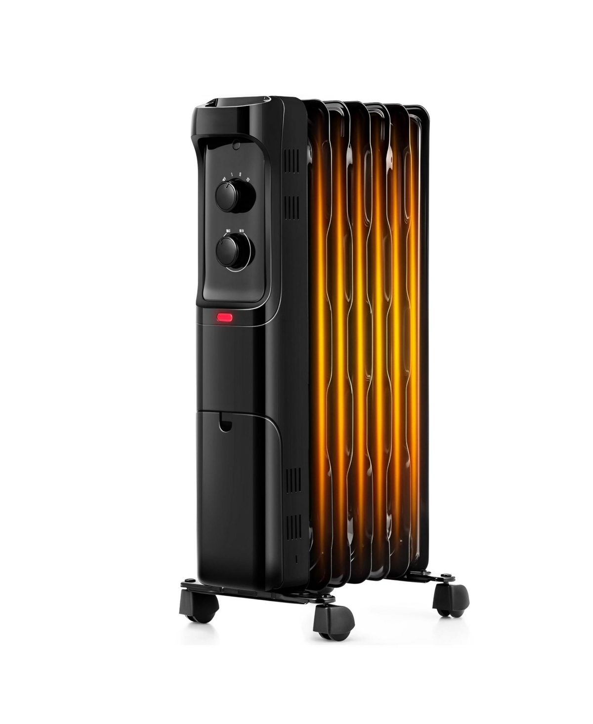 Skonyon 1500W Oil Filled Portable Radiator Space Heater with Adjustable Thermostat- Black