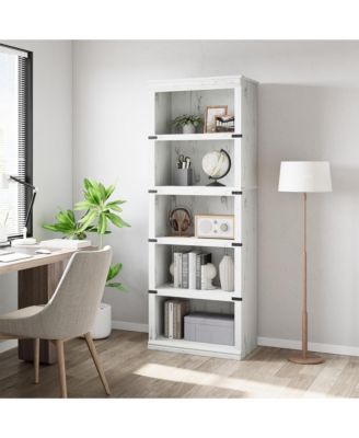 5 Tier Bookcase, Farmhouse Book Shelf