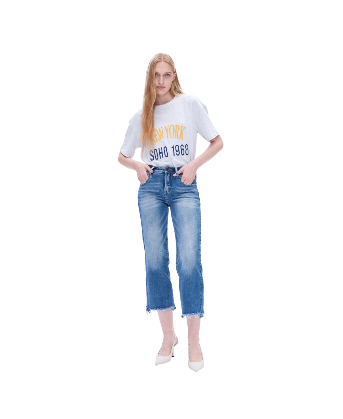 Bayeas Women's Mary High Rise Straight Cropped Jeans