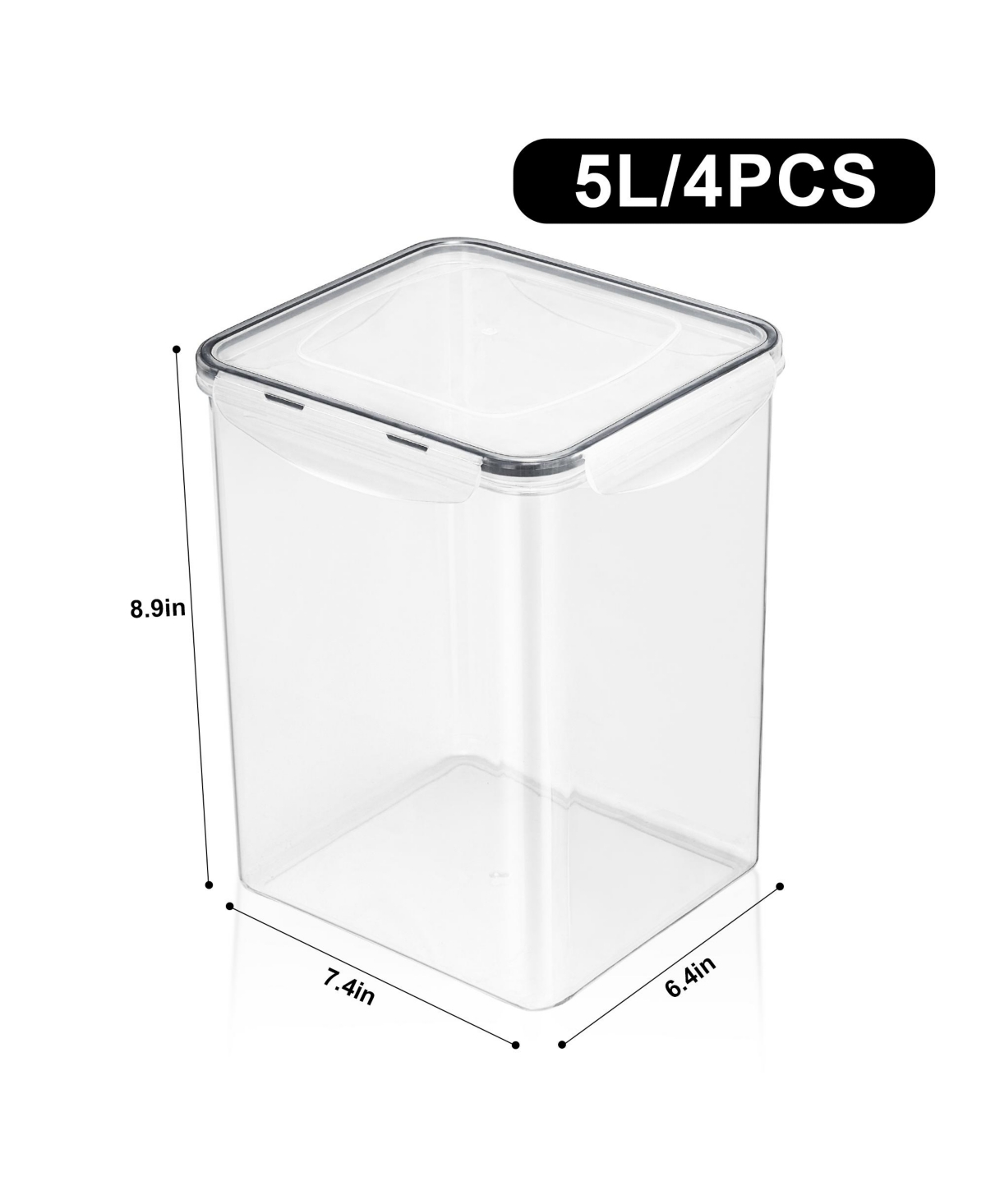 Sorbus 4 Pack Airtight (5qt/170oz) Food Storage Containers with Lids, Labels & Marker -Store Baking Supplies, Sugar, Flour, Rice and More -Bpa Free