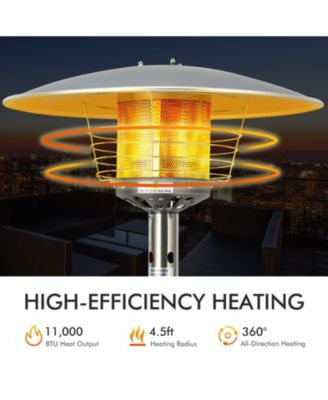 11 000 BTU Portable Tabletop Propane Patio Standing Heater-Black