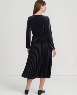 Women's Velvet and Satin Duet Midi Dress