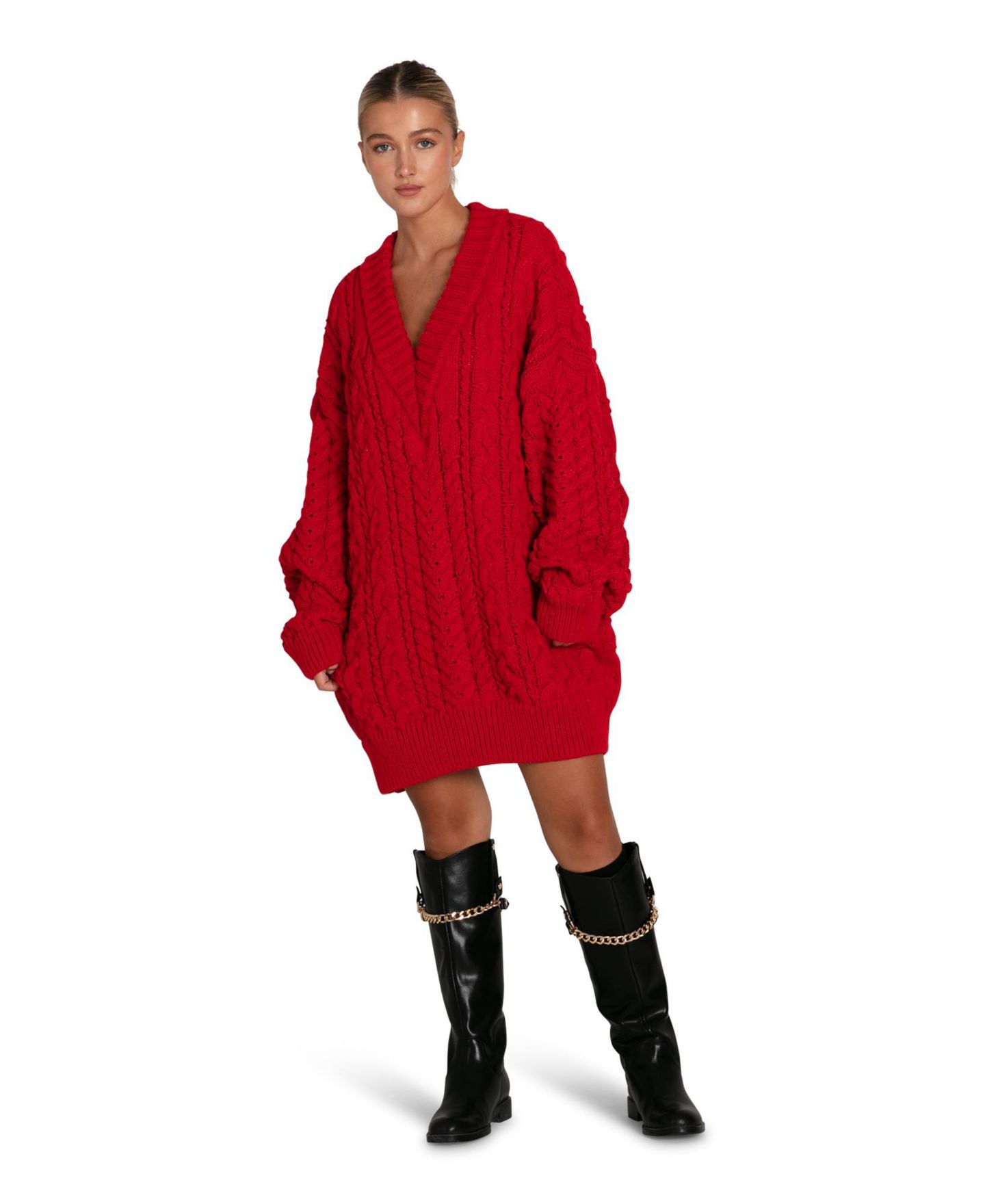 Belle & Bloom Women's Still The One Chunky Oversize Knit, цвет: Красный — фото 1